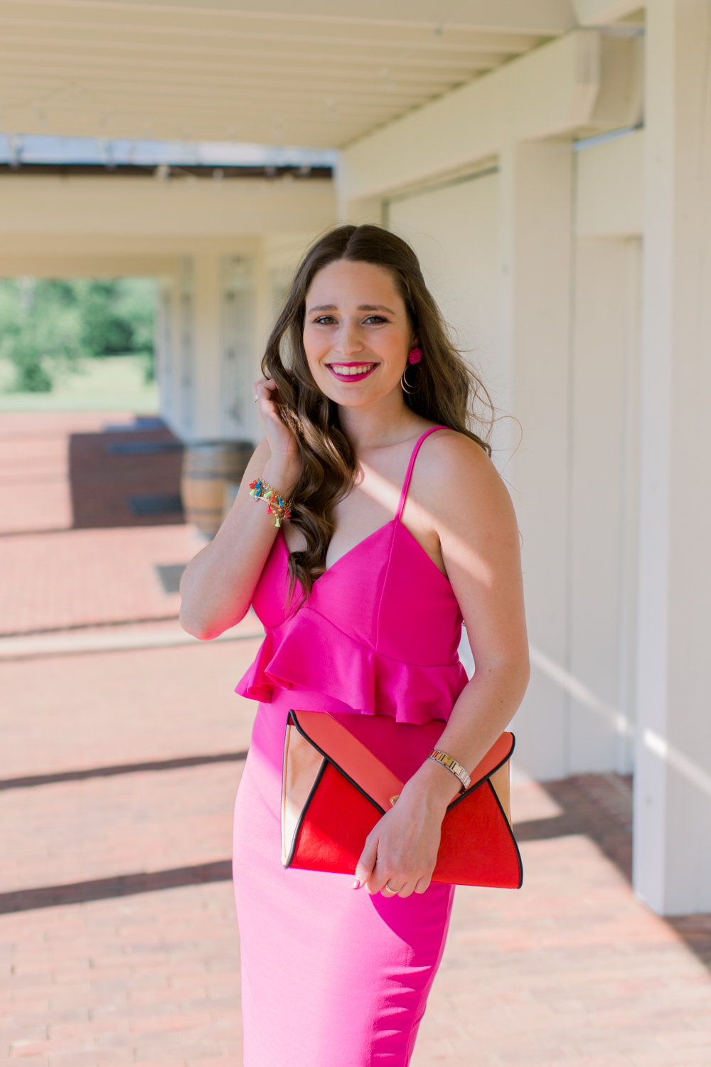 hot pink dress outfit ideas 0064