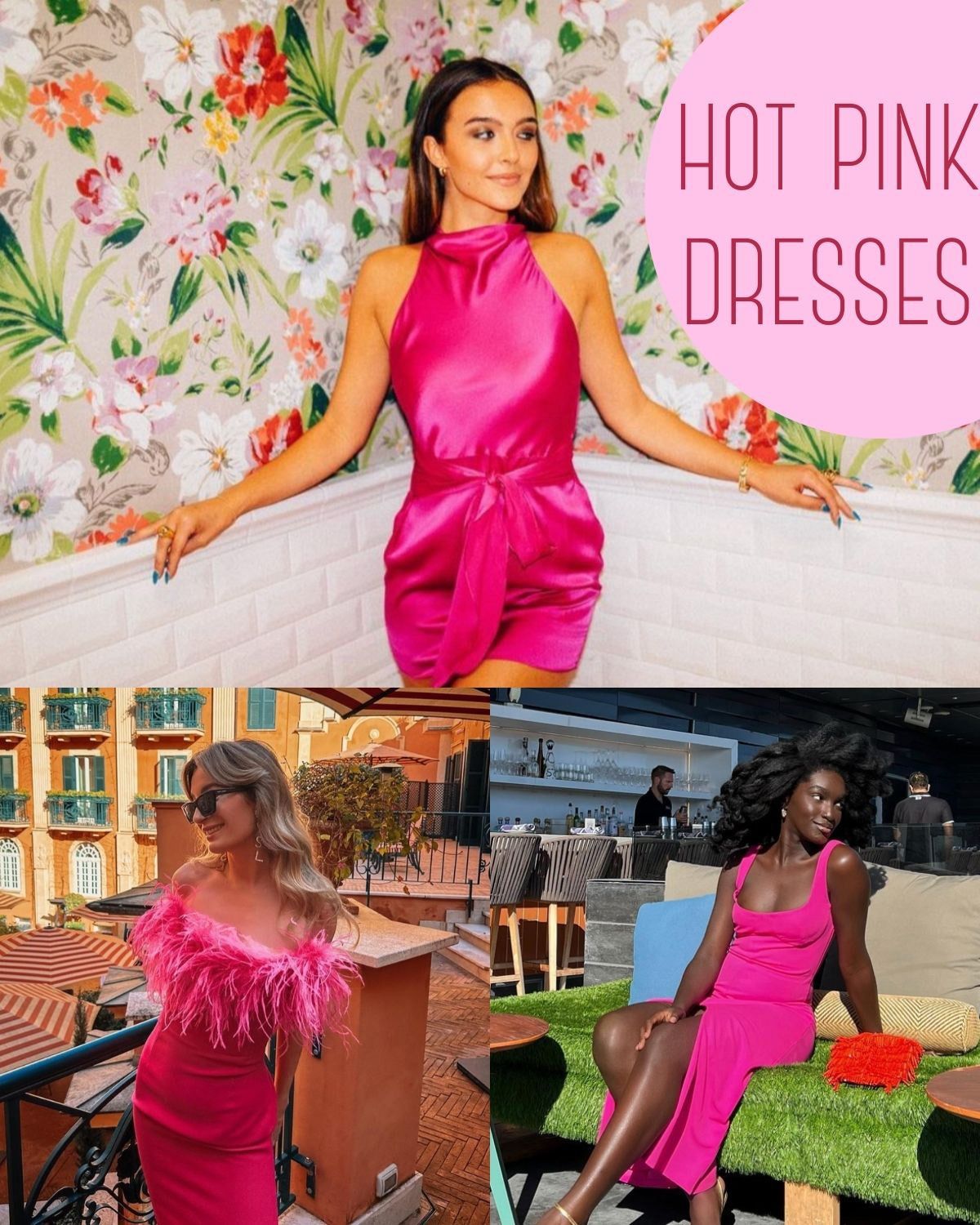 hot pink dress outfit ideas 0093