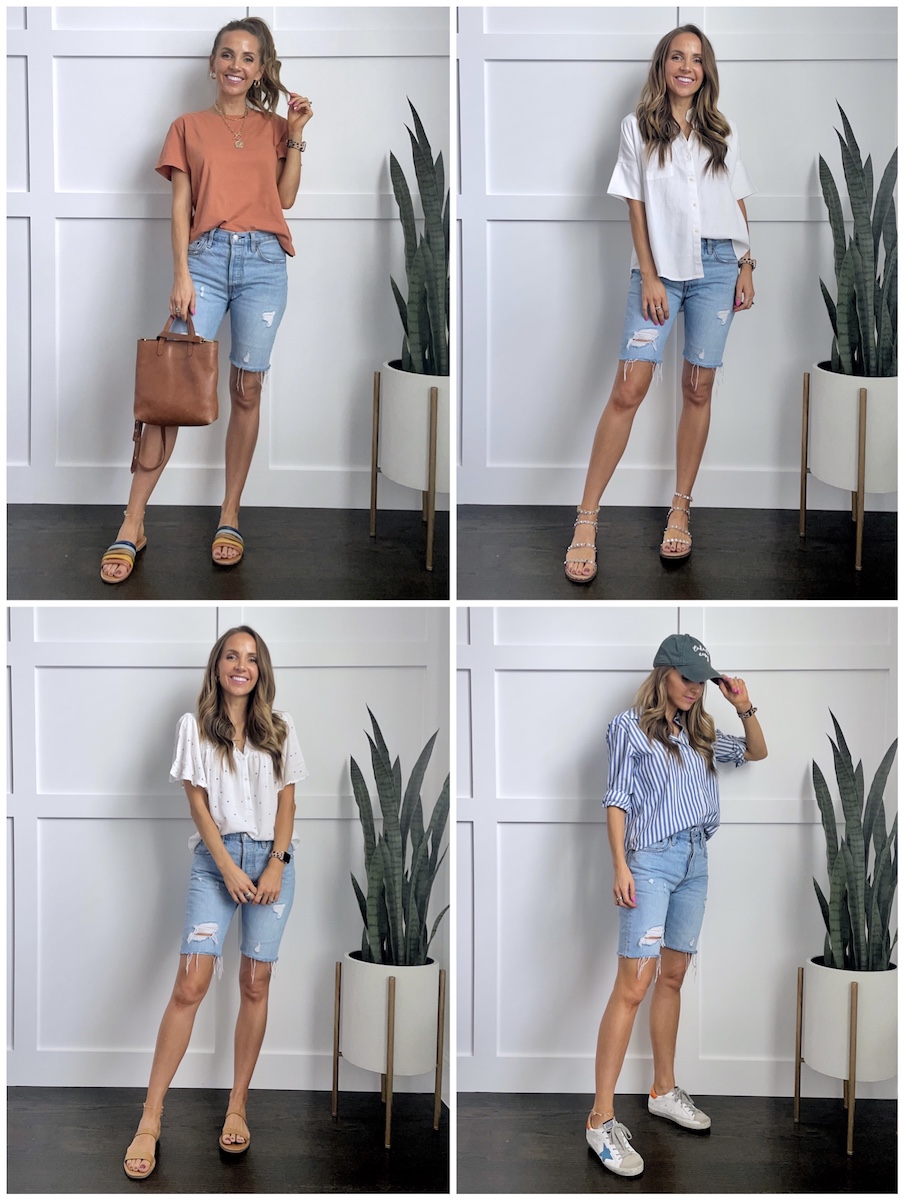 jeans shorts outfit ideas 0015