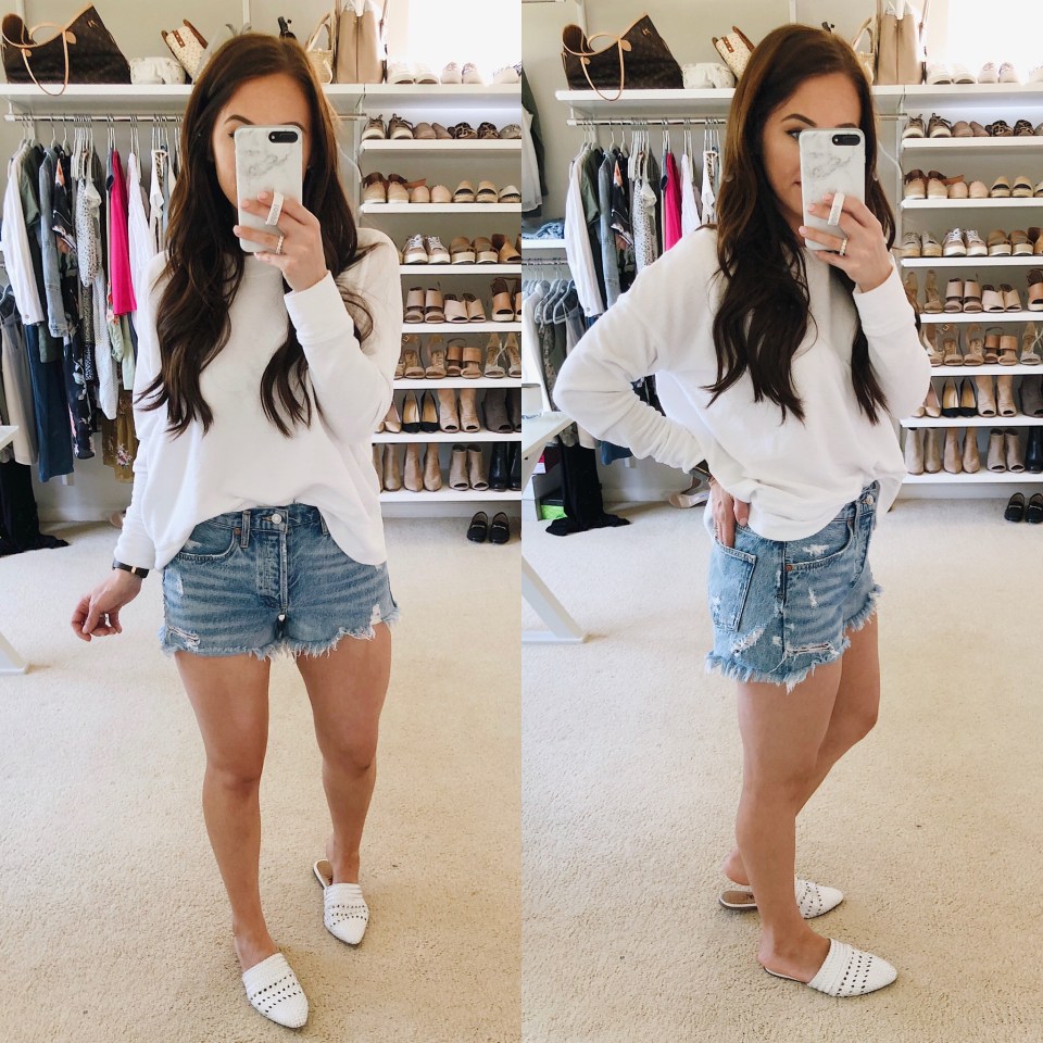 jeans shorts outfit ideas 0042