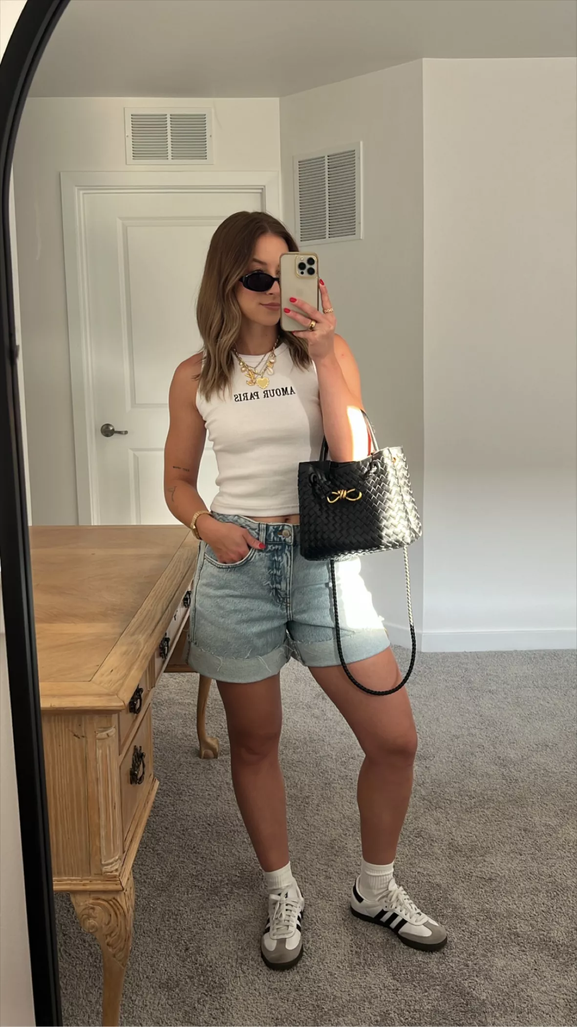 jeans shorts outfit ideas 0083