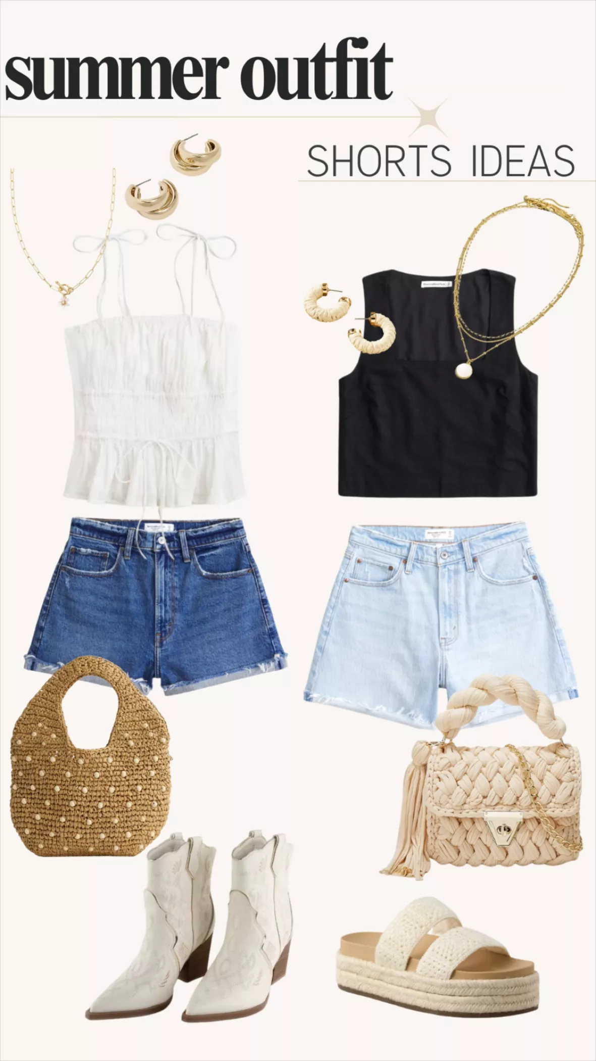 jeans shorts outfit ideas 0097