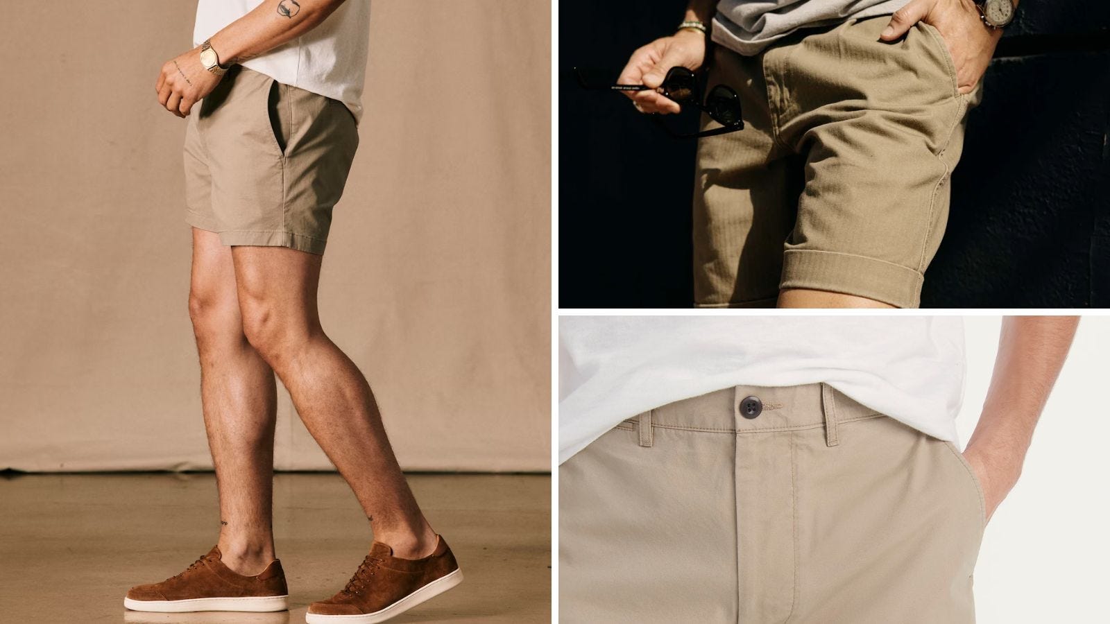 khaki shorts outfit ideas 0014