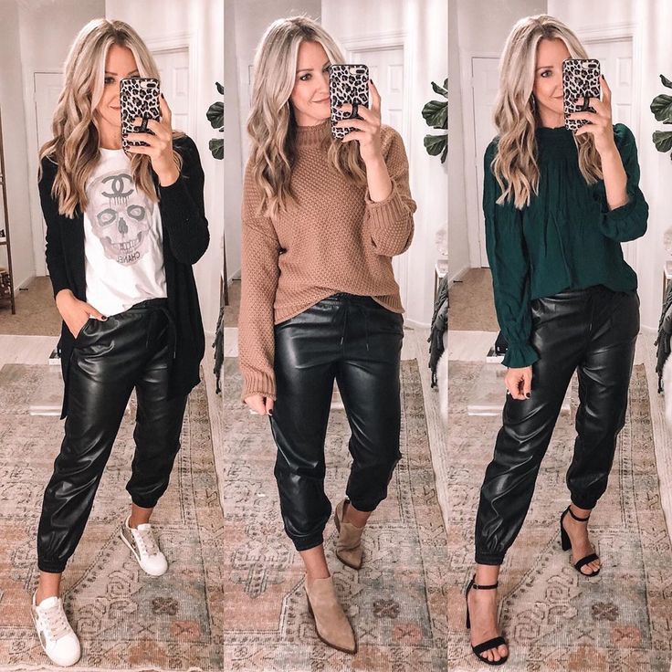 leather jogger outfit ideas 0029