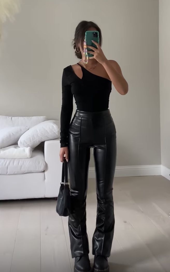 leather pants outfit ideas 0035