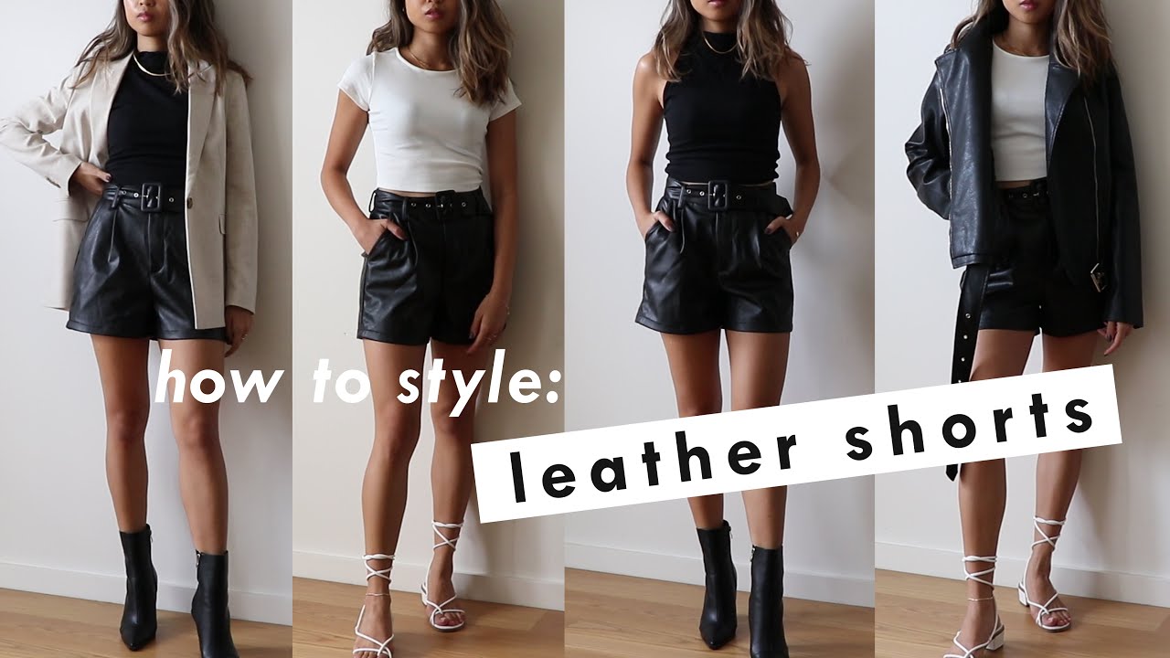 leather shorts outfit ideas 0019