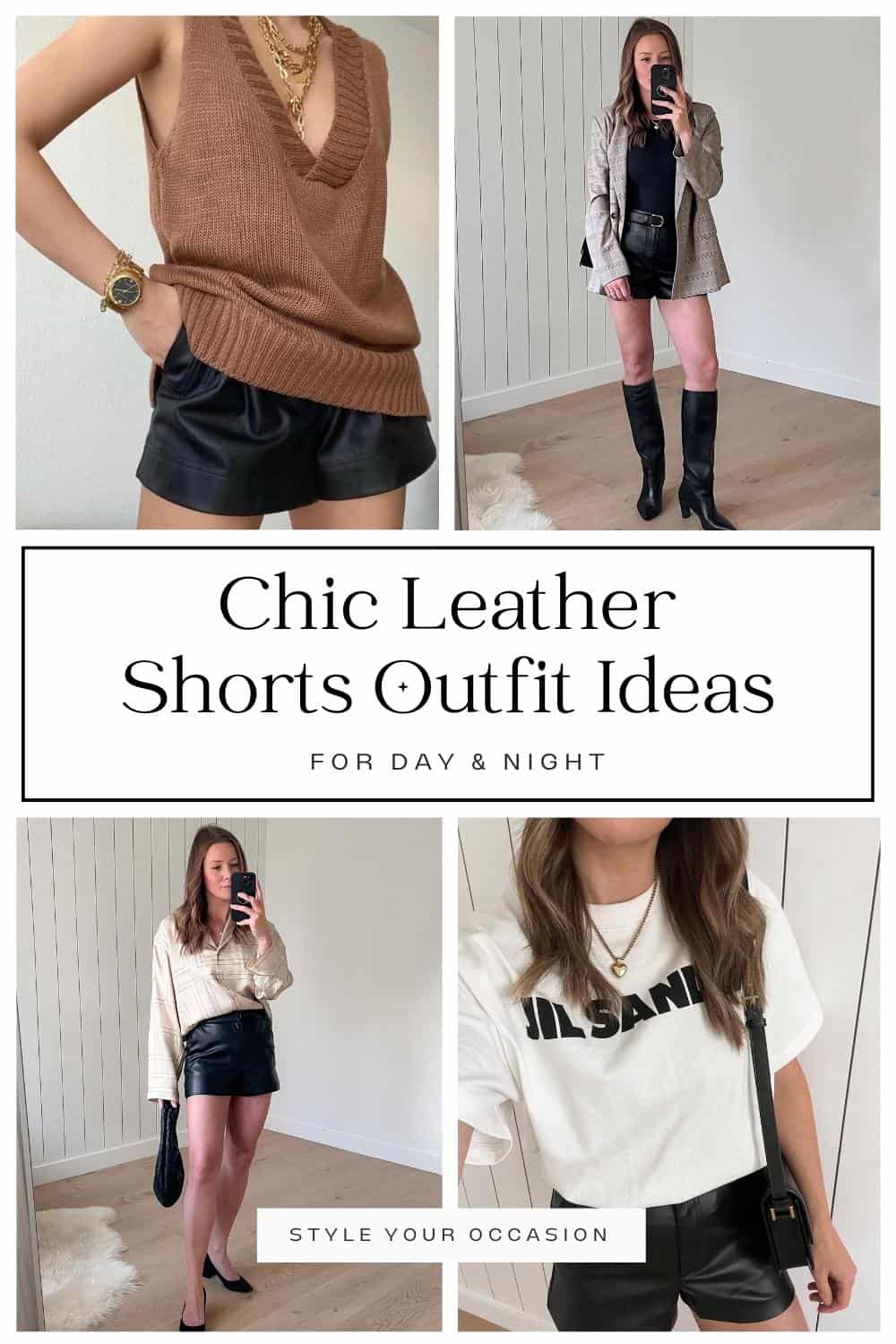 leather shorts outfit ideas 0037