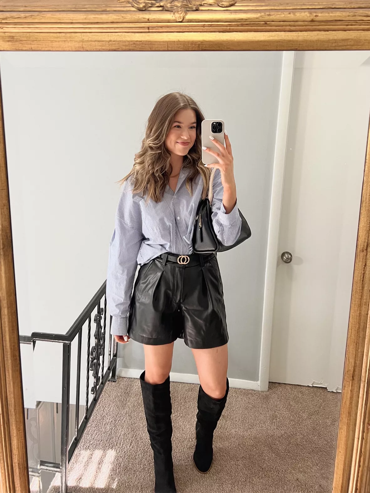 leather shorts outfit ideas 0079