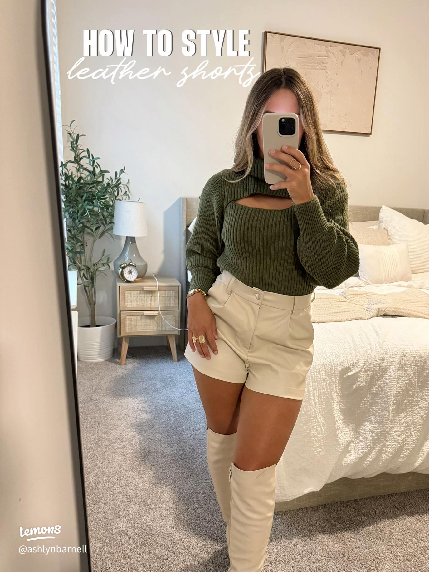 leather shorts outfit ideas 0093