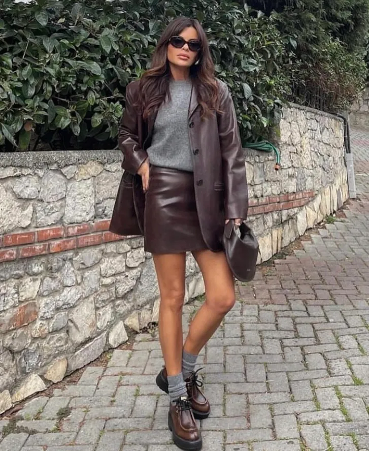 leather skirt outfit ideas 0014