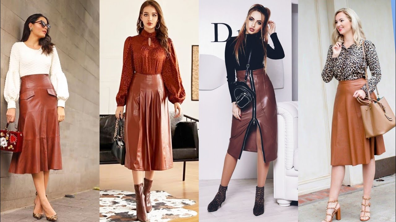 long leather skirt outfit ideas 0095