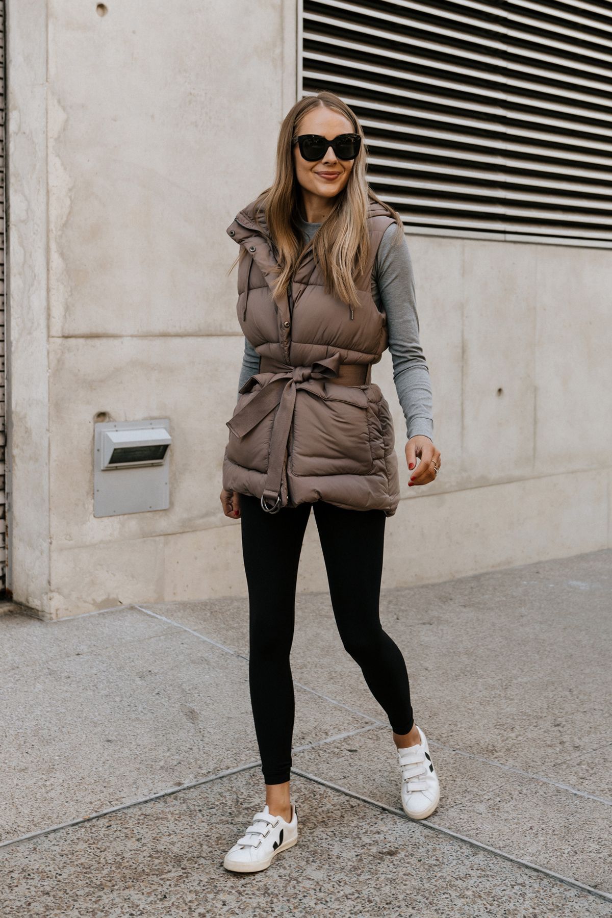 long puffer vest outfit ideas for cold weather