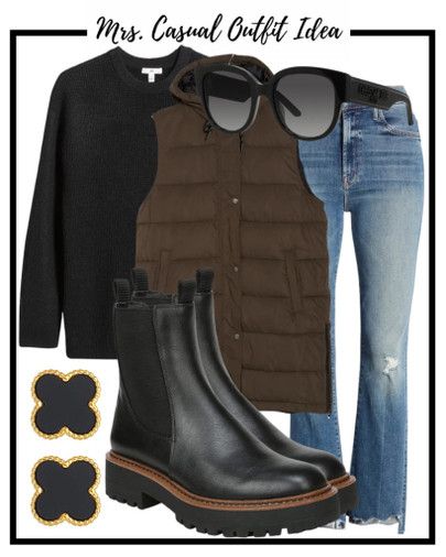 long puffer vest outfit ideas 0034