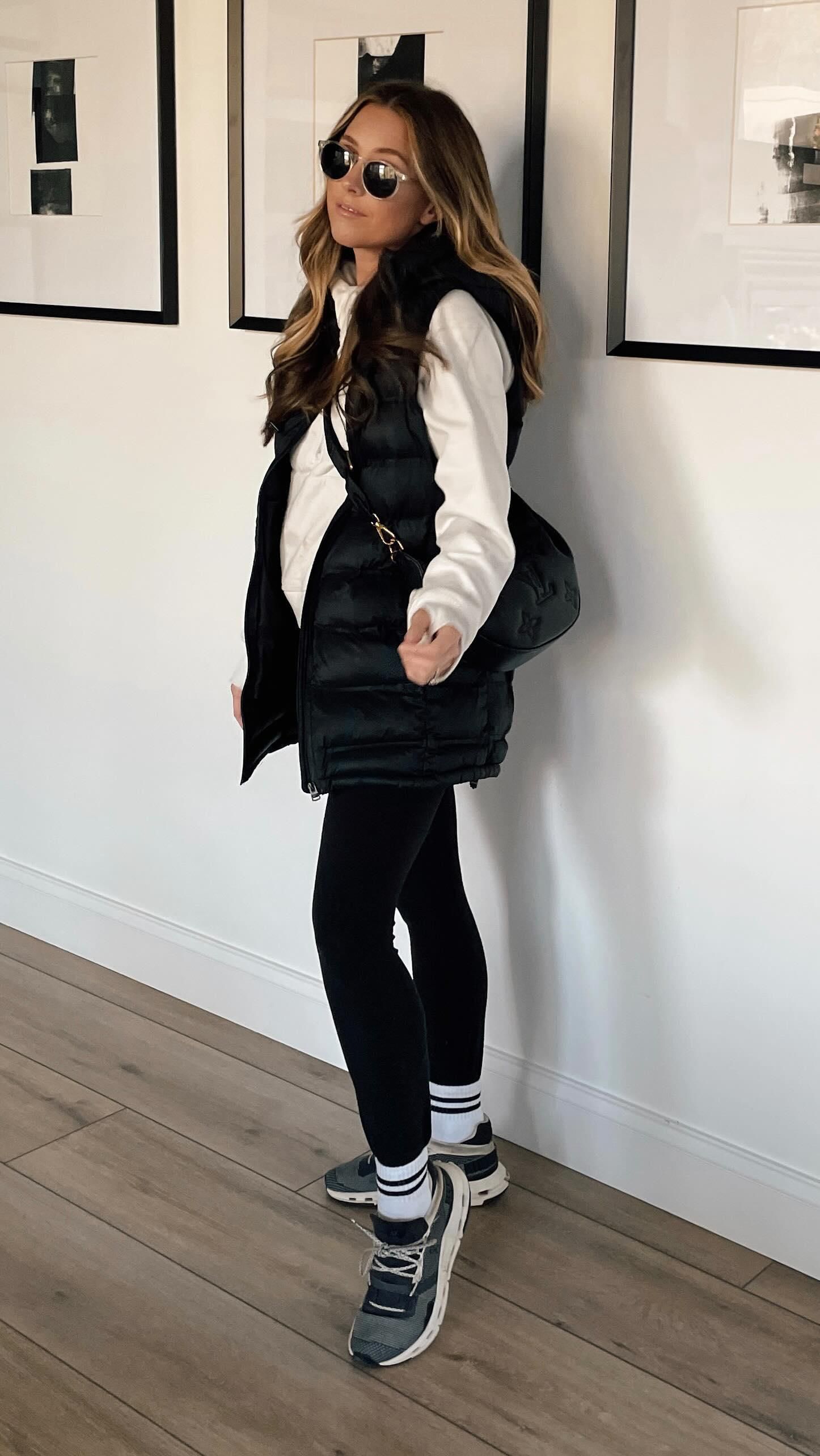 long puffer vest outfit ideas 0035