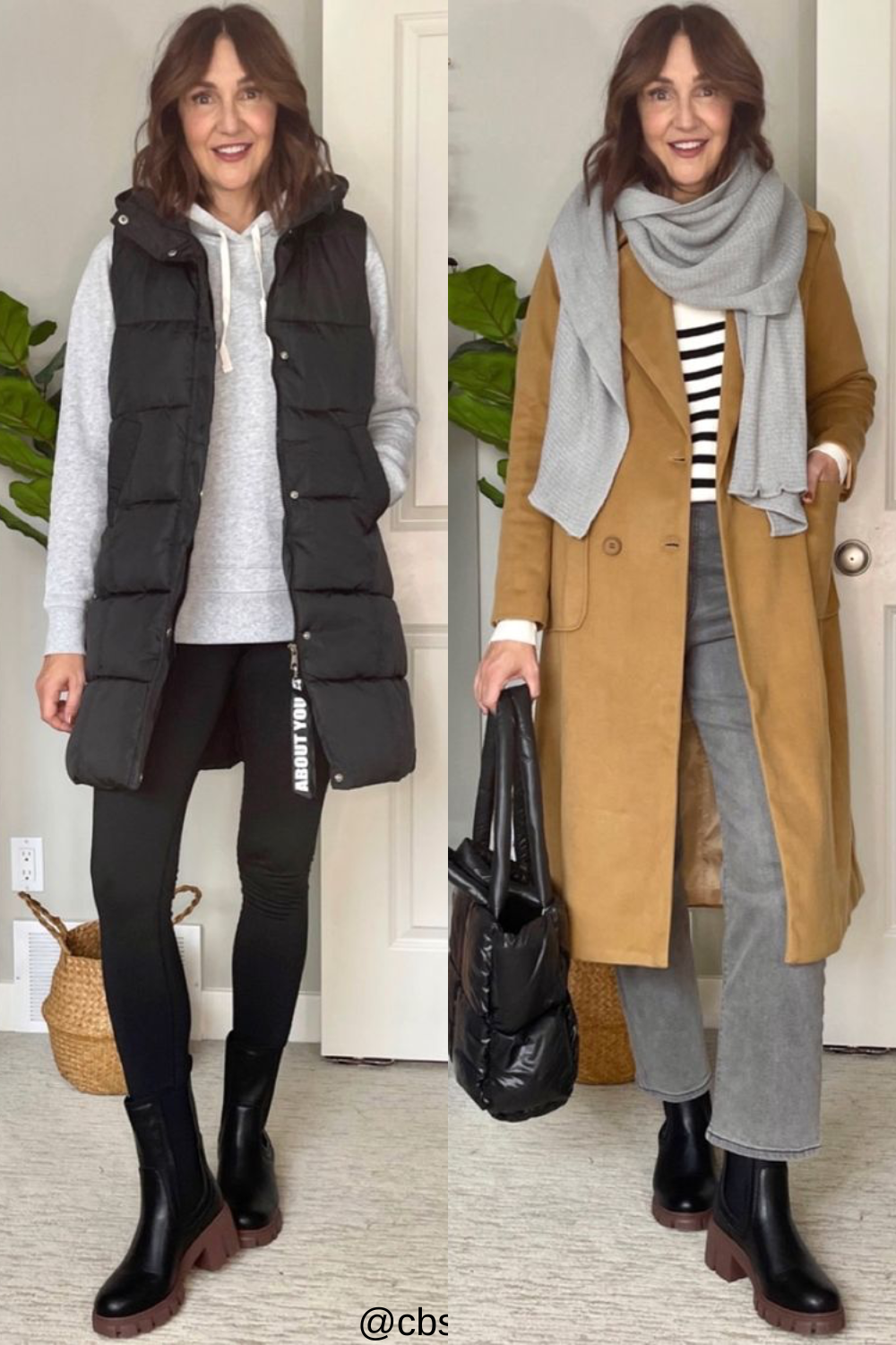 long puffer vest outfit ideas 0062