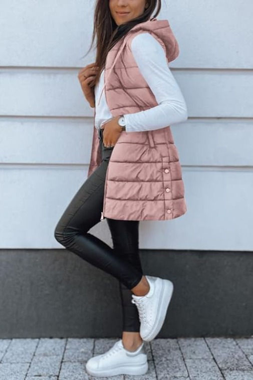 long puffer vest outfit ideas 0063