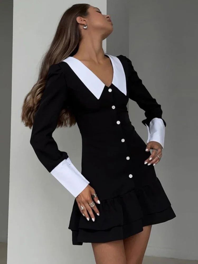 long sleeve black dress outfit ideas 0086