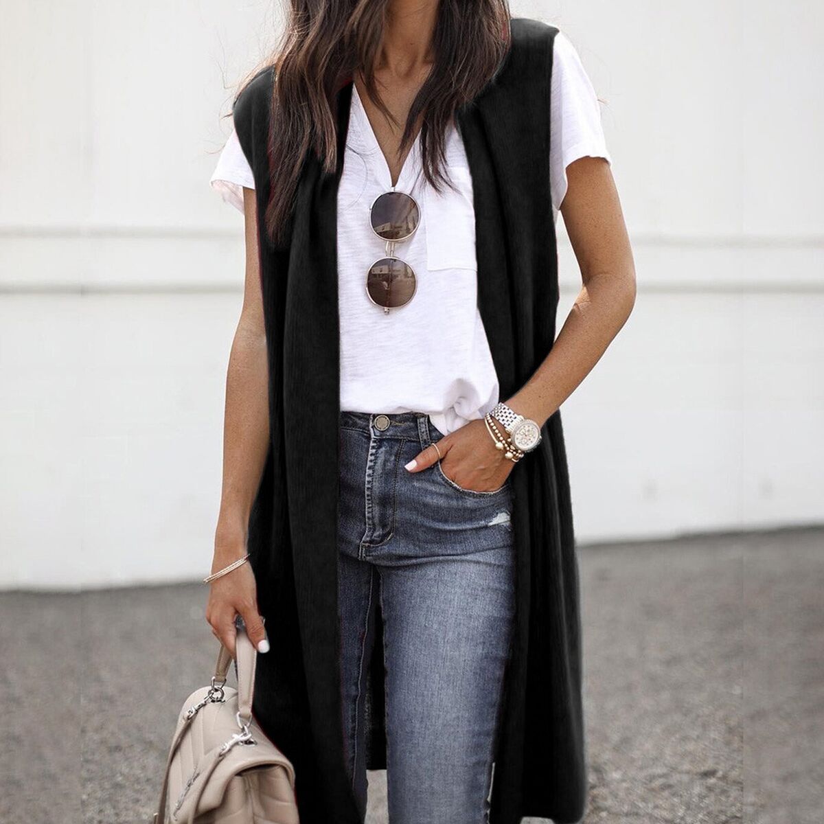 long vest outfit ideas 0039