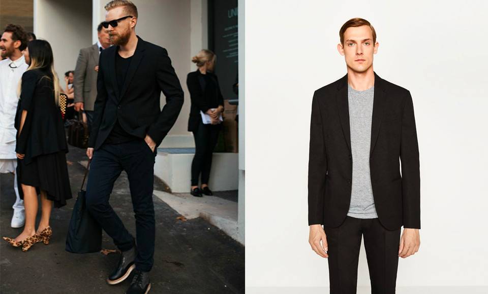 men's black blazer outfit ideas 0012