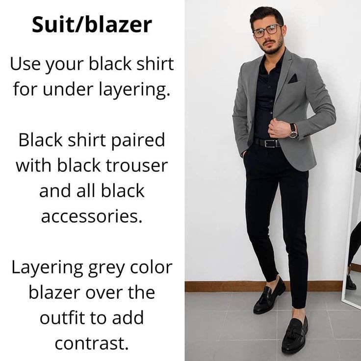 men's black blazer outfit ideas 0068