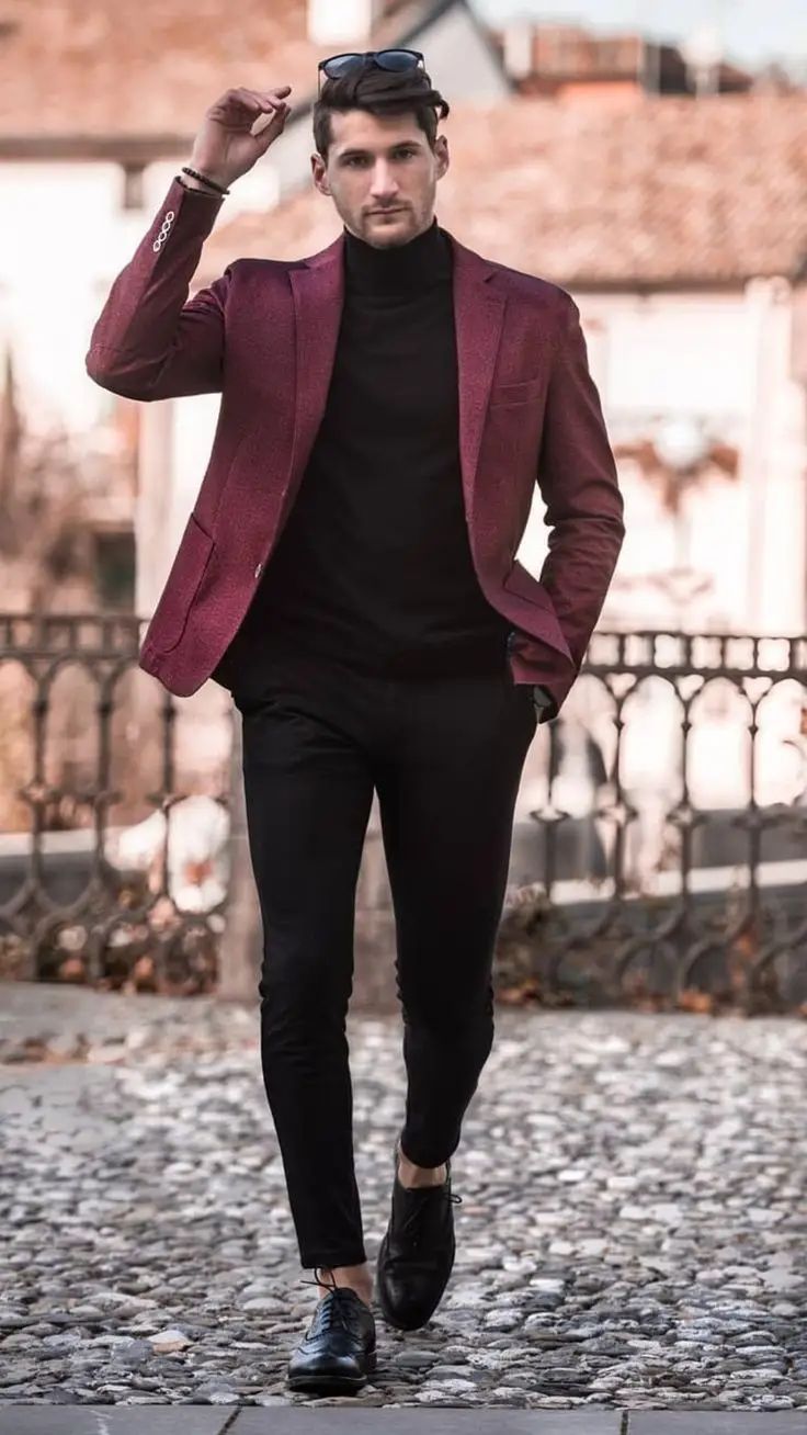 men's black blazer outfit ideas 0088