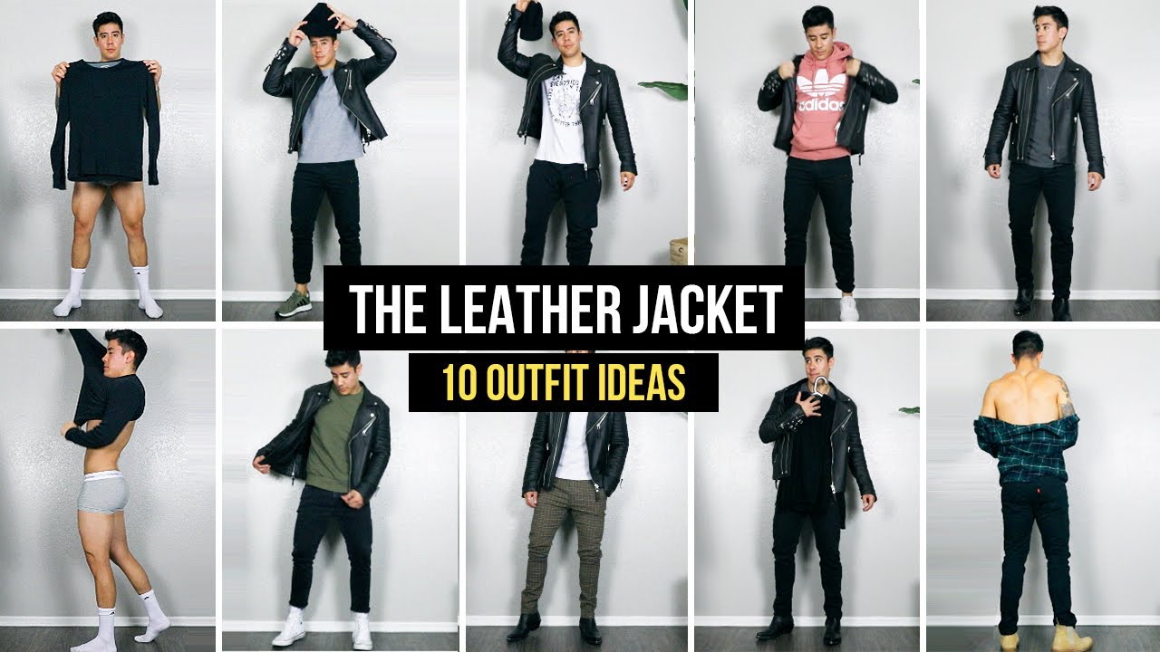 mens leather jacket outfit ideas for casual looks