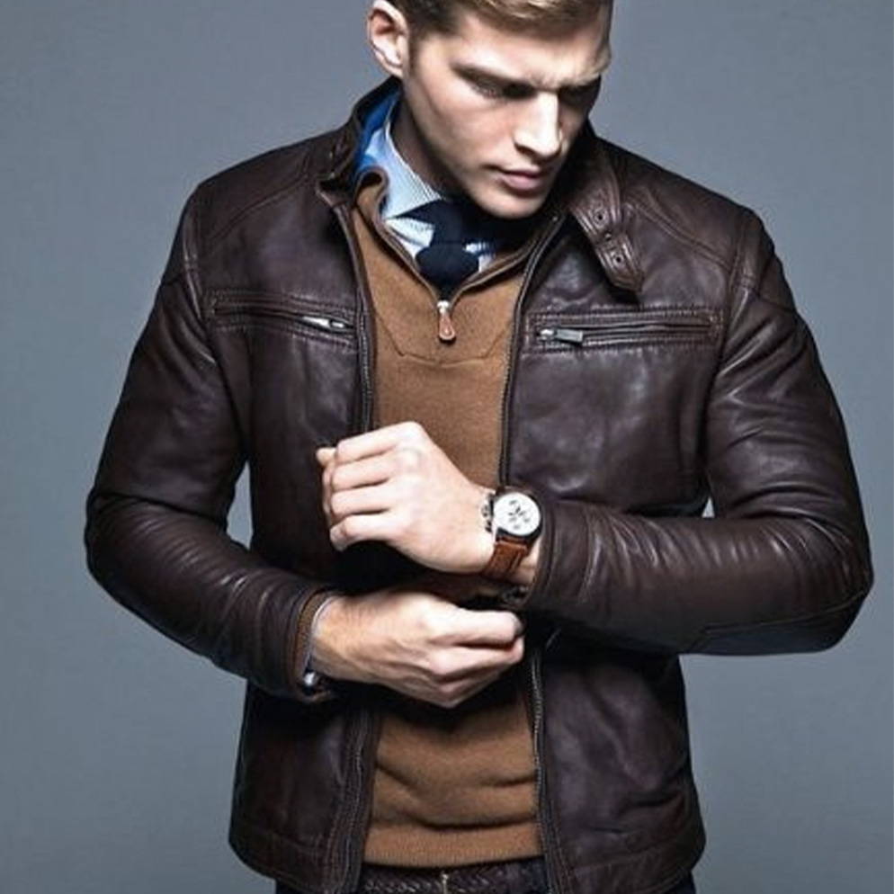 mens leather jacket outfit ideas 0056