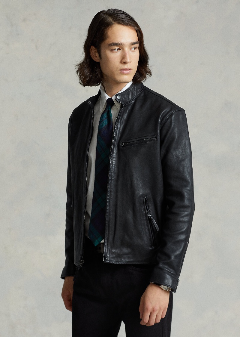 mens leather jacket outfit ideas 0073