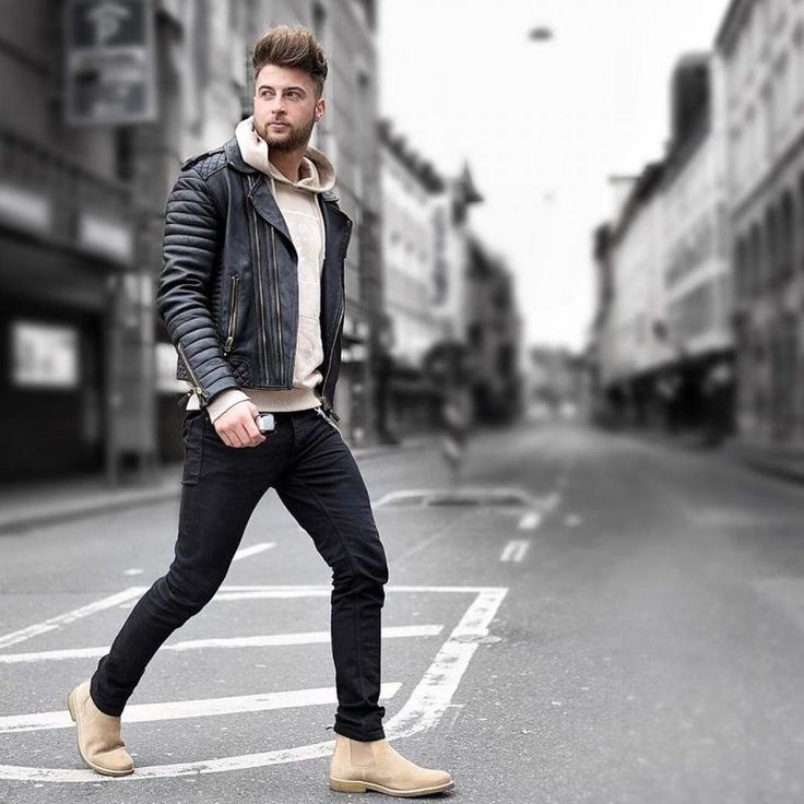 mens leather jacket outfit ideas 0088