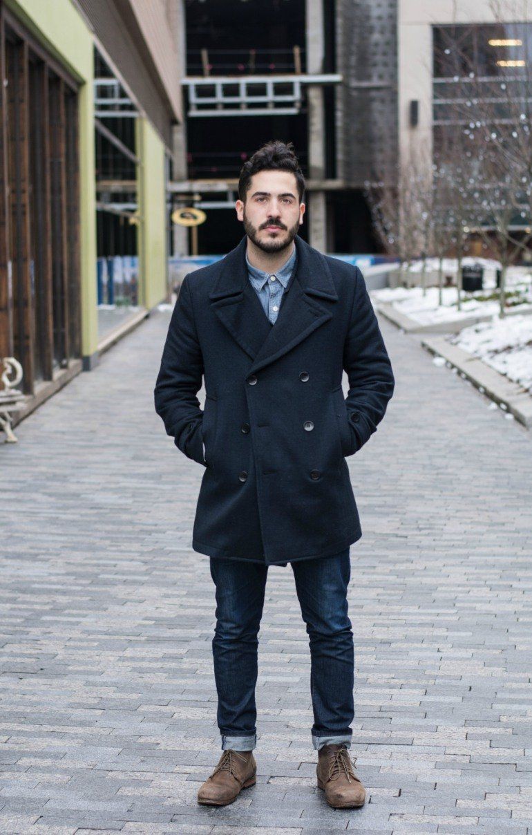 men's peacoat outfit ideas