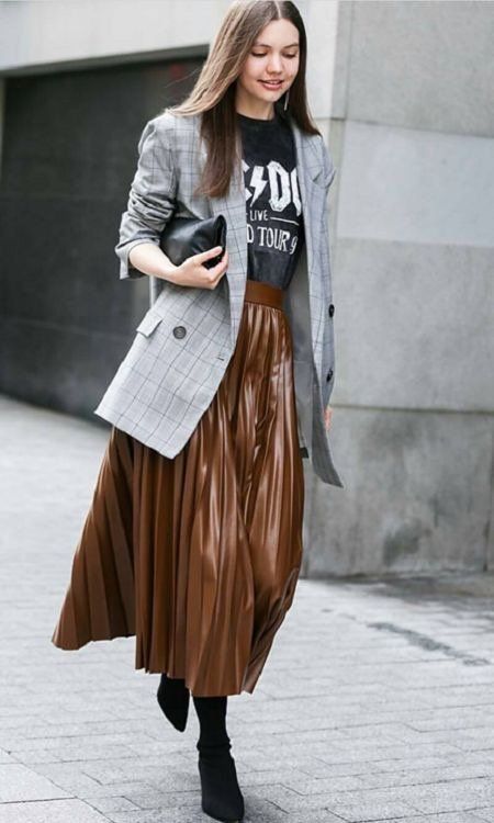 metallic skirt outfit ideas 0013