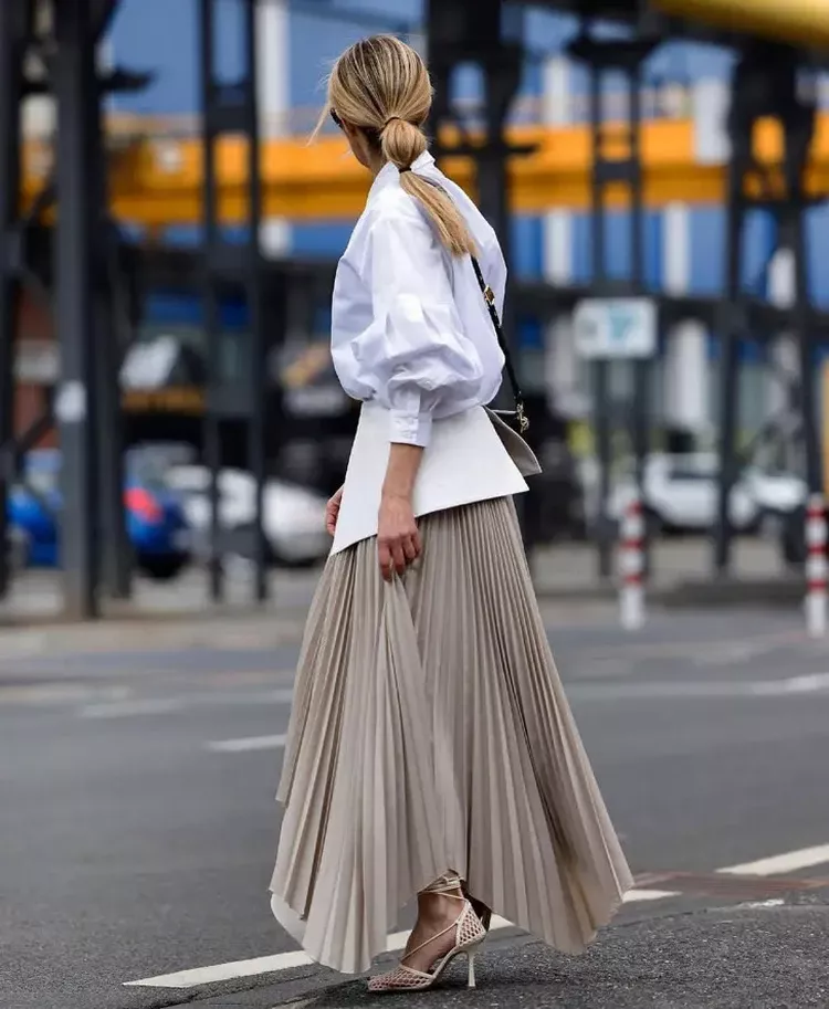 metallic skirt outfit ideas 0018