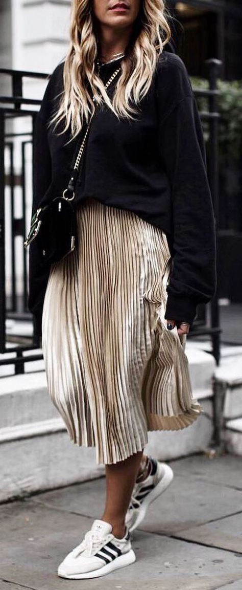 metallic skirt outfit ideas 0019