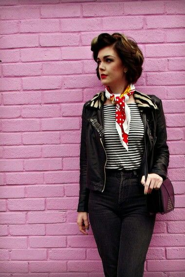 modern takes on greaser 50's outfits with jeans