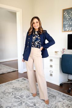 navy blue blazer outfit ideas female 0015