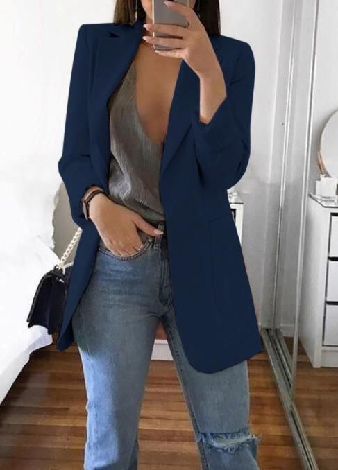 navy blue blazer outfit ideas female 0042