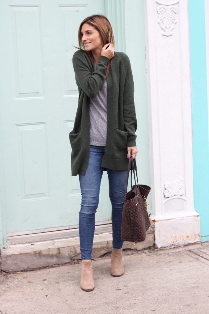 olive green cardigan outfit ideas 0024