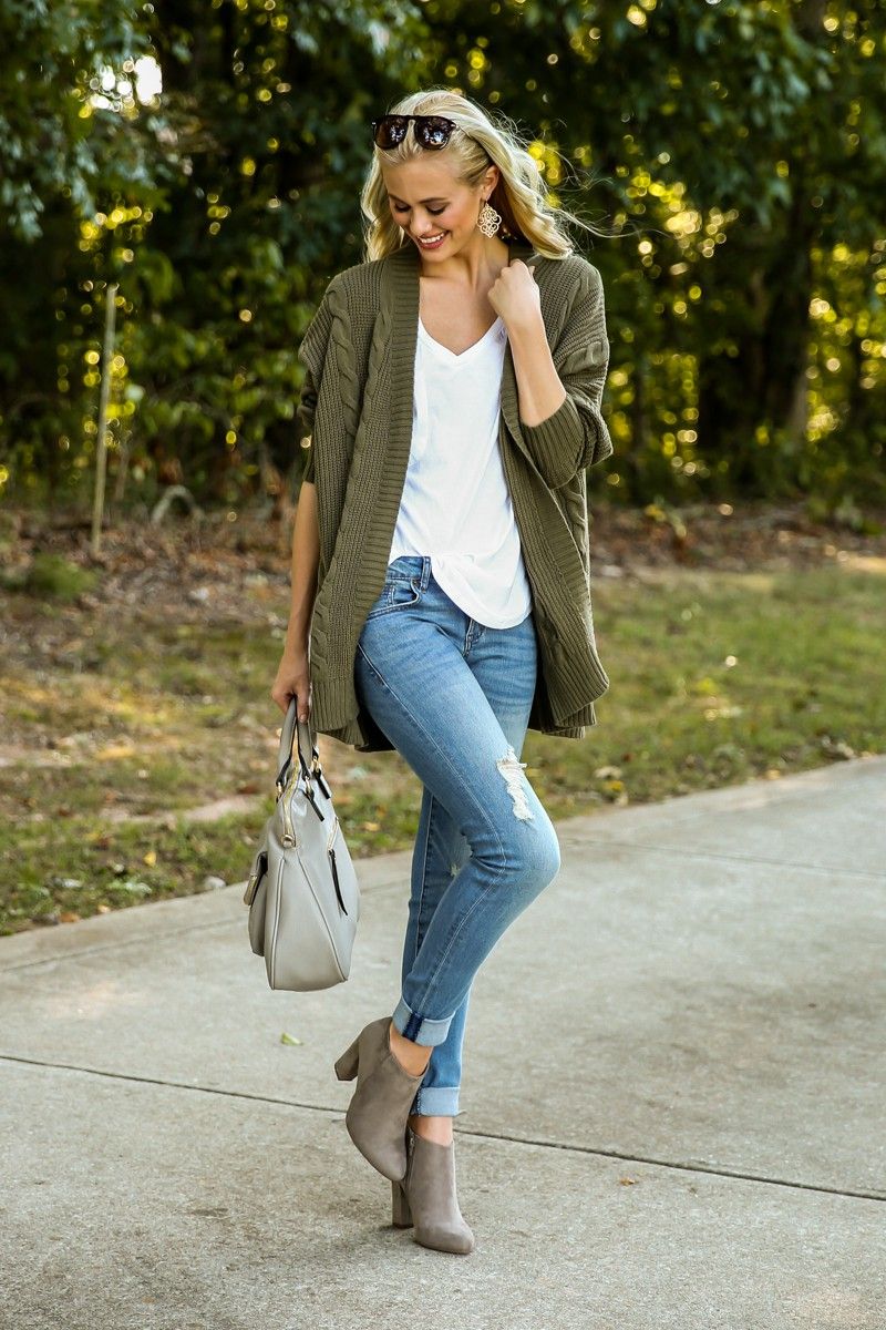 olive green cardigan outfit ideas 0064