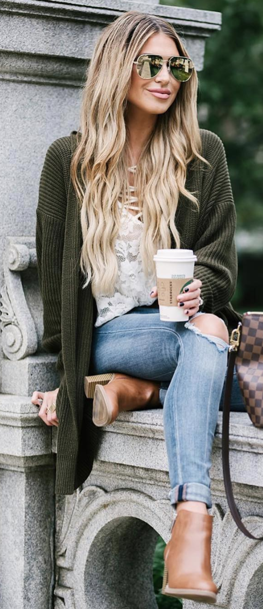 olive green cardigan outfit ideas 0079