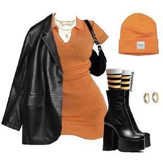 orange and black outfit ideas 0043