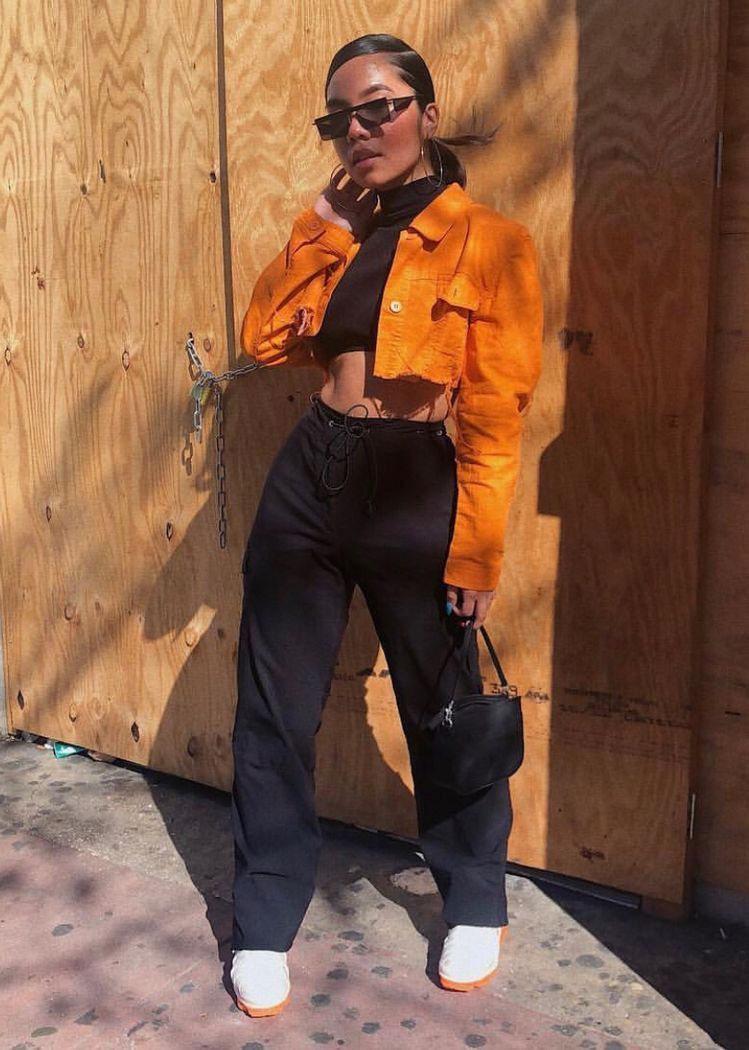 orange and black outfit ideas 0050