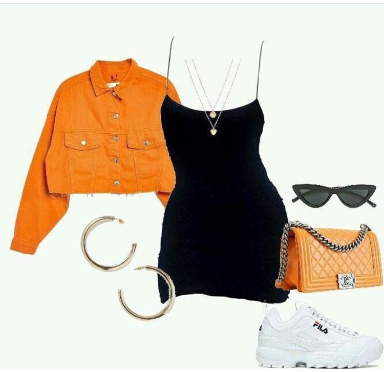 orange and black outfit ideas 0082