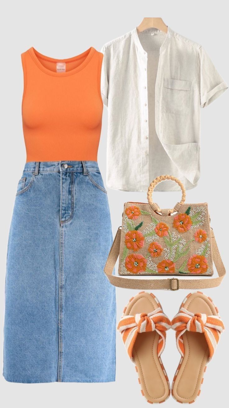 orange shirt outfit ideas 0016