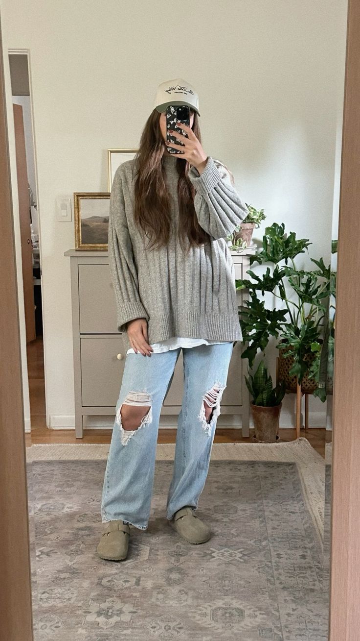 oversized sweater outfit ideas 0046