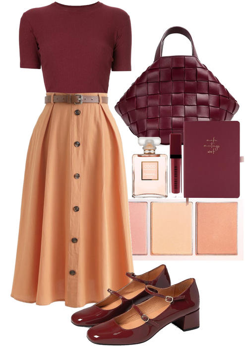 peach dress outfit ideas 0022