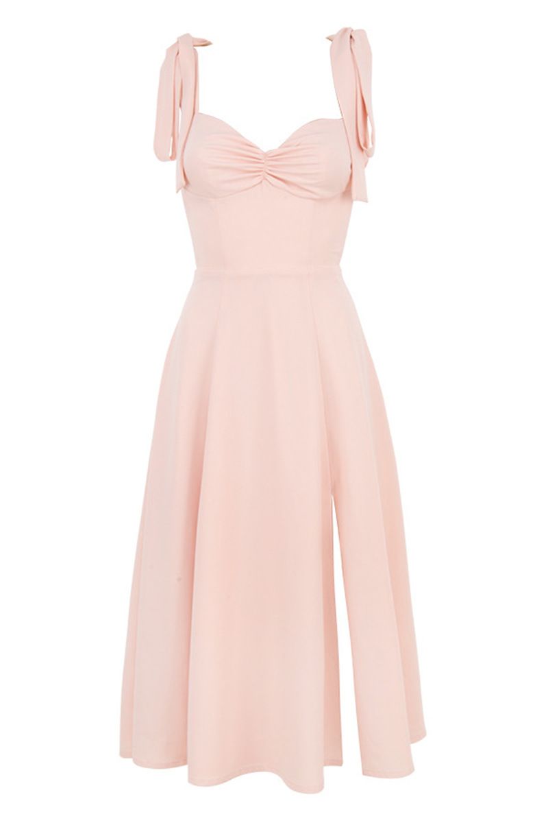 peach dress outfit ideas 0040