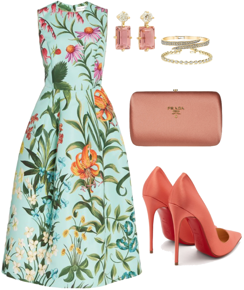 peach dress outfit ideas 0045