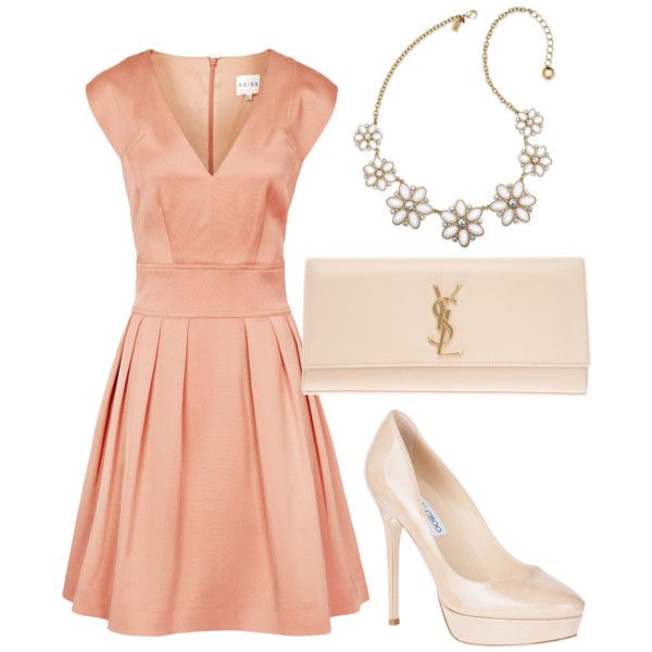 peach dress outfit ideas 0055