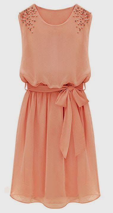 peach dress outfit ideas 0077