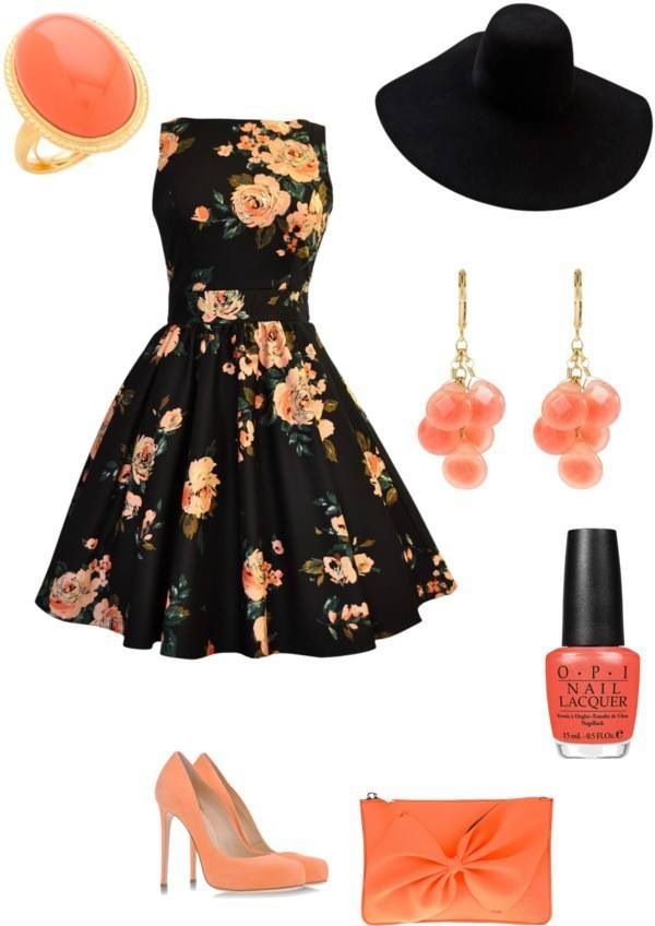 peach dress outfit ideas 0086